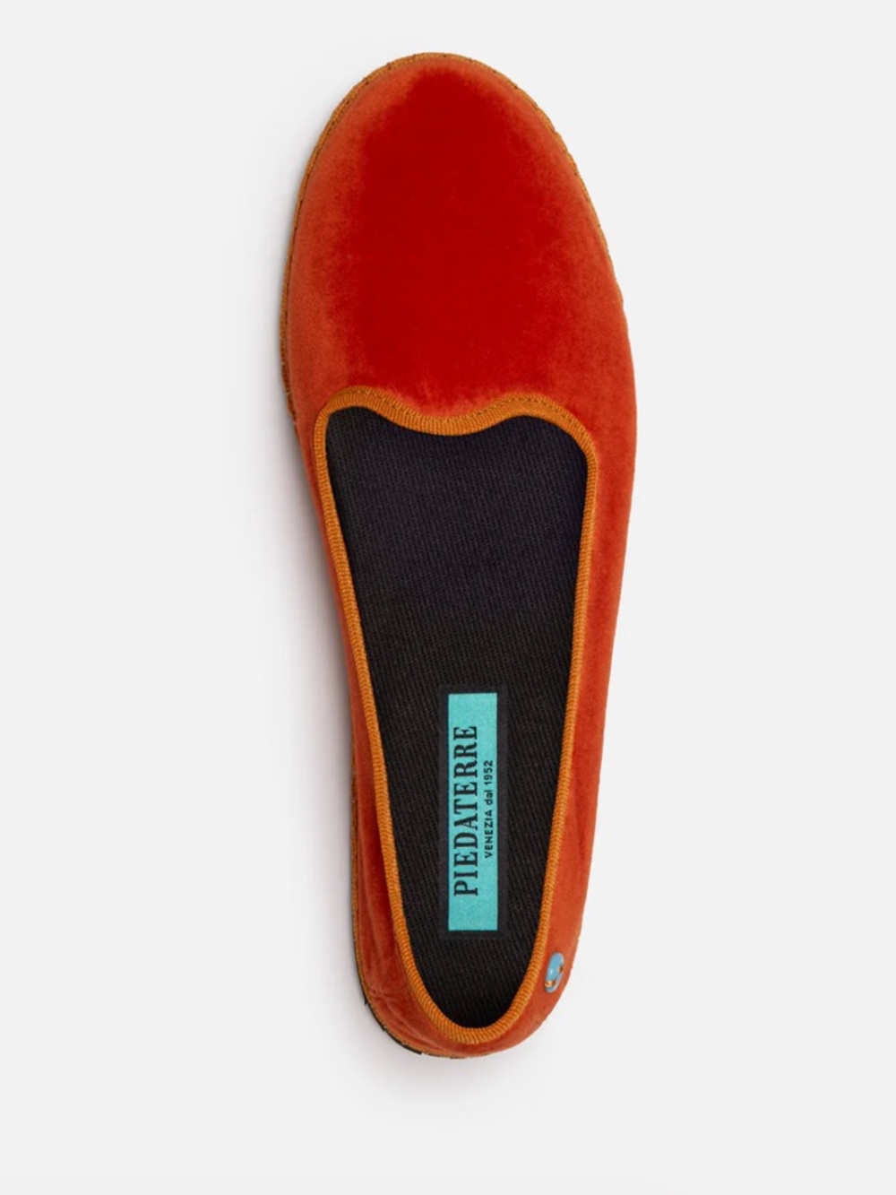 PIEDATERRE - Modigliani Velvet in Arancio Tramonto -Flame Orange Classic Slipper
